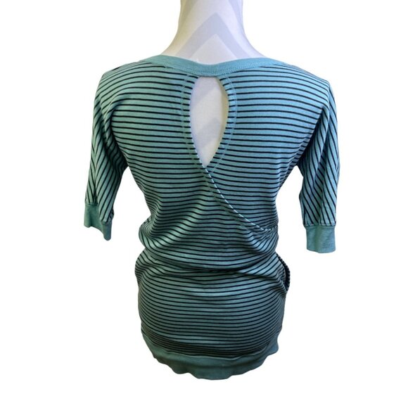 Jessica Simpson Active Lola Drop Waist Dress  XS Green Black  Striped - Picture 2 of 6